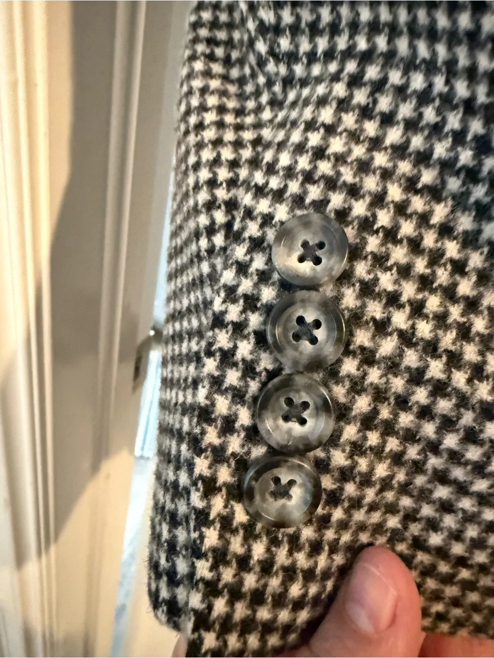 Hart Schaffner Marx Black & White Houndstooth Sport Coat